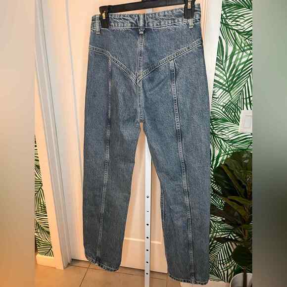 Zara High Waisted Zip Hem Retro Jeans Size 4 - Picture 4 of 9